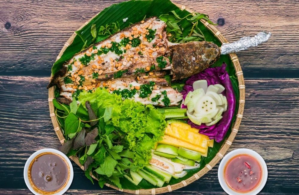 Cá lóc nướng trui miền Tây sau khi hoàn thiện